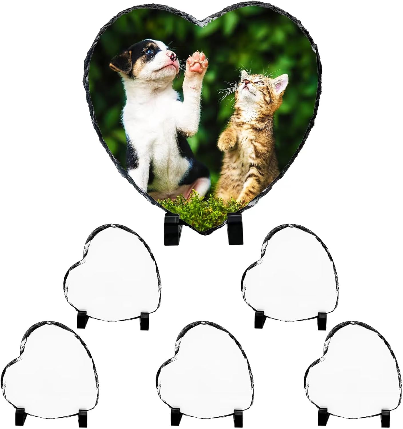 Heart Slate Stone Photo Frame 5.7x5.7