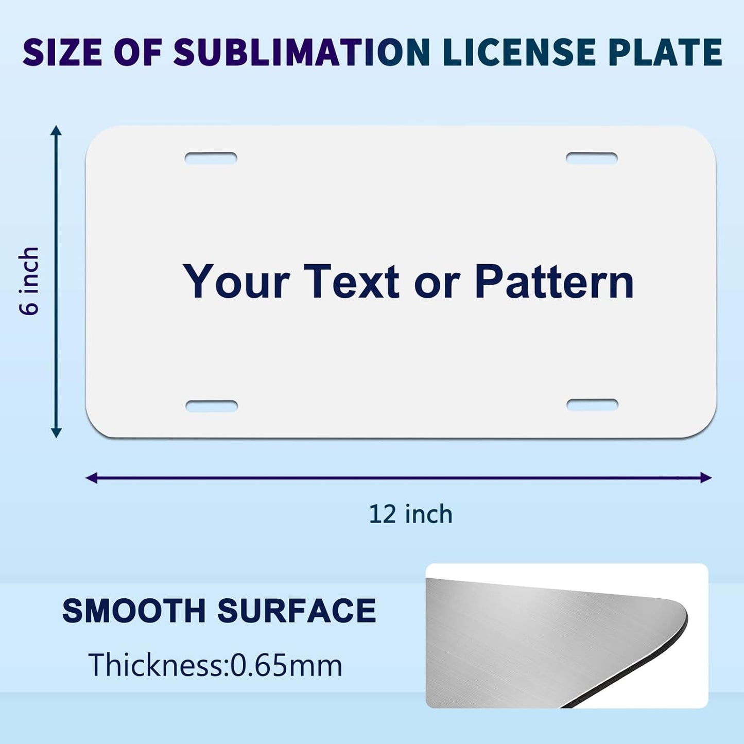 Metal Automotive Sublimation License Plates Tag for Custom Design Work